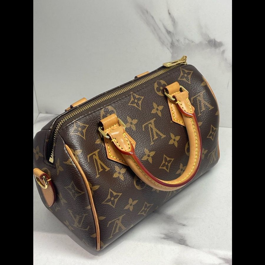 LV/路易威登 經典老花speedy20 斜揹手提包 晶片款-5