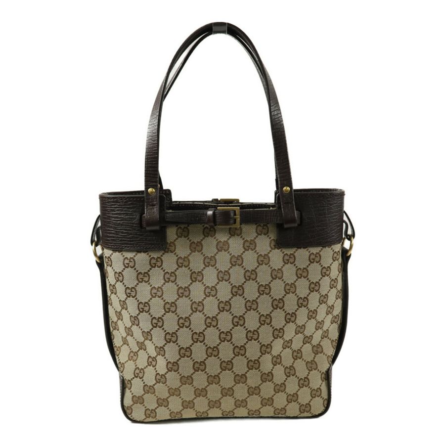 GUCCI 帆布/牛皮皮革Tote Bag手挽袋-1