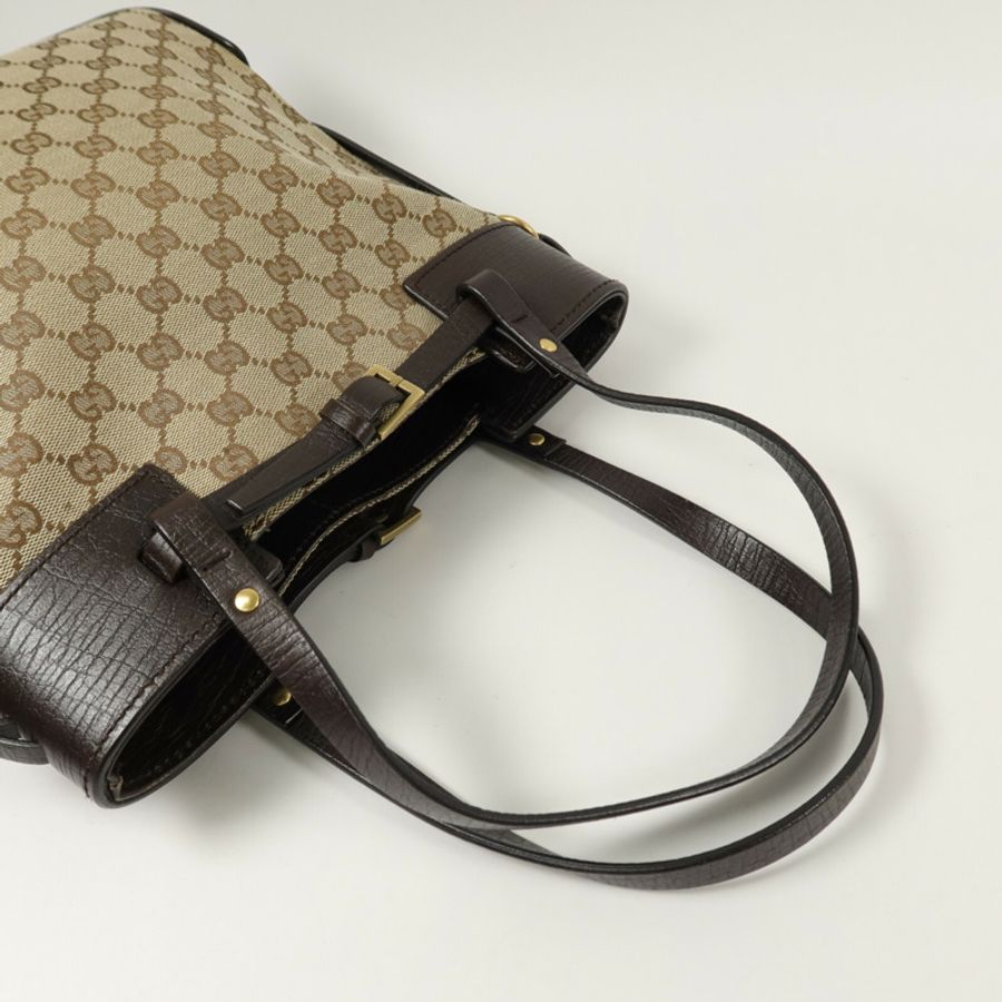 GUCCI 帆布/牛皮皮革Tote Bag手挽袋-9