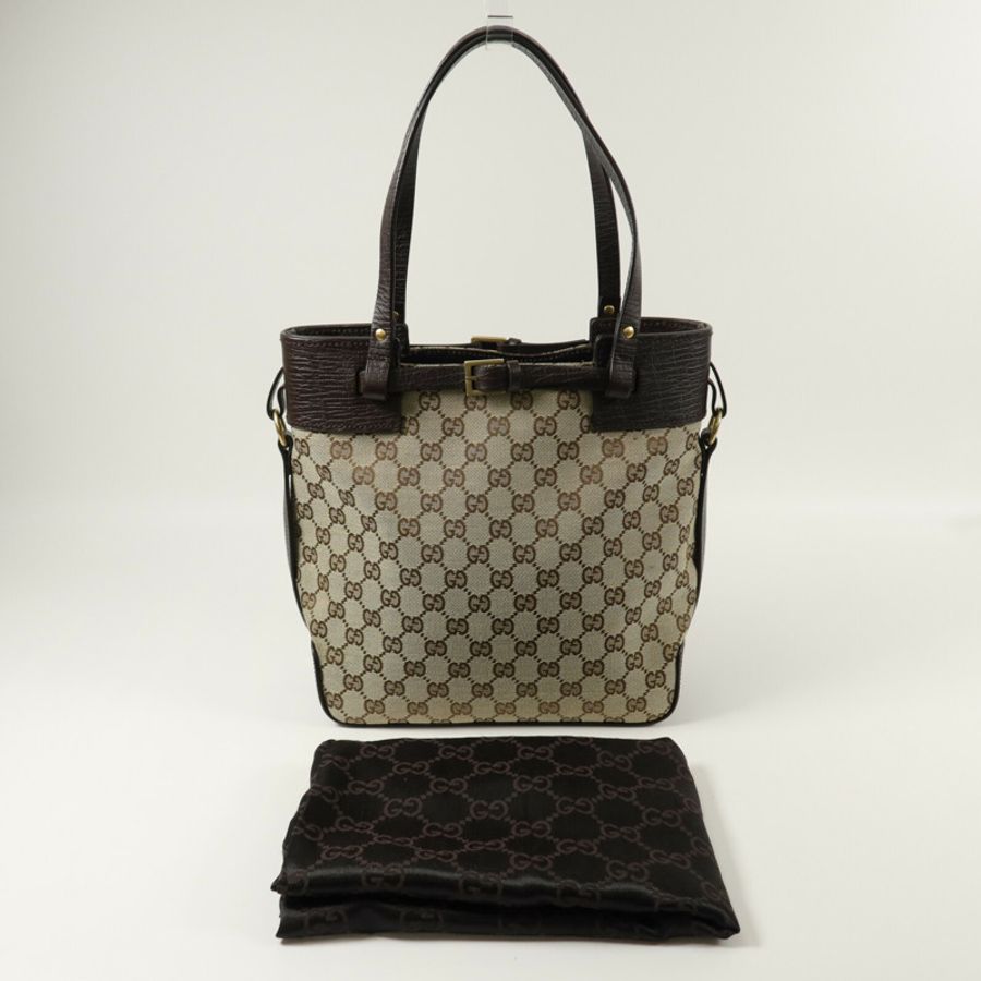 GUCCI 帆布/牛皮皮革Tote Bag手挽袋-14