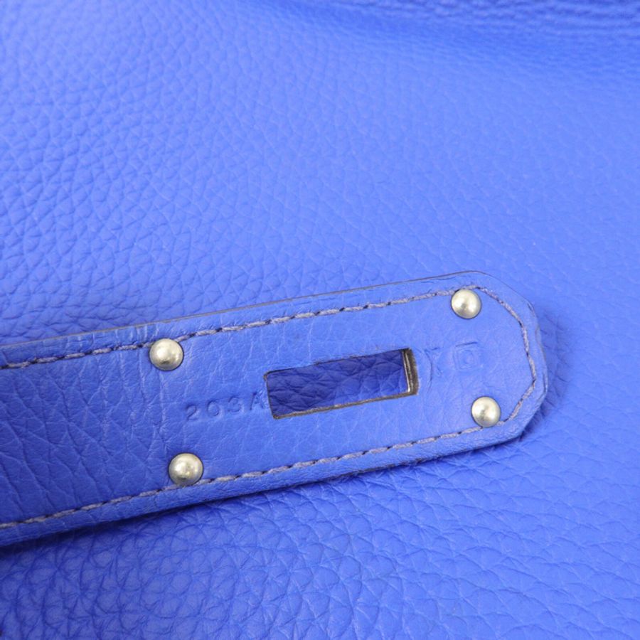 HERMES Clemence皮革Jypsiere 34肩背袋Bleu Electrique-7