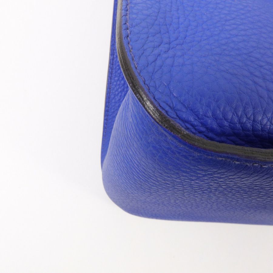 HERMES Clemence皮革Jypsiere 34肩背袋Bleu Electrique-11