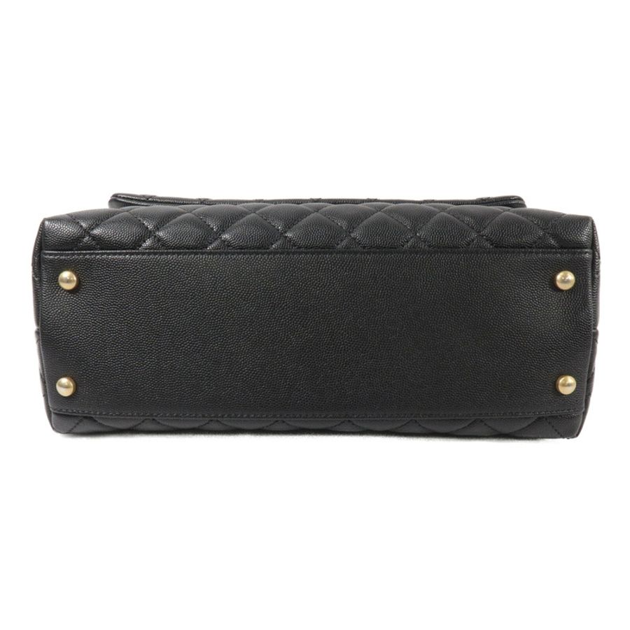 CHANEL 牛皮皮革Coco Handle Medium鏈帶肩背袋-3
