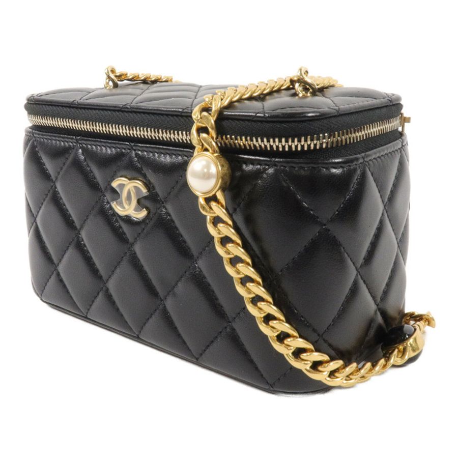 CHANEL 羊皮皮革Vanity Case鏈帶肩背袋-2