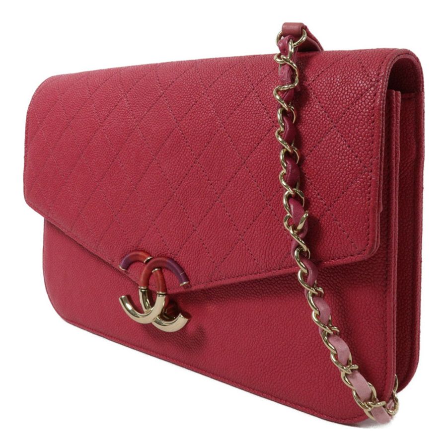 CHANEL 牛皮皮革Thread Around Flap Bag鏈帶肩背袋-2