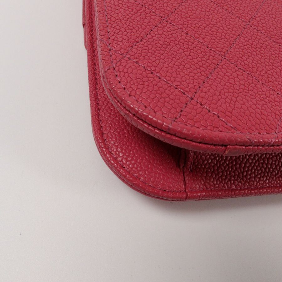 CHANEL 牛皮皮革Thread Around Flap Bag鏈帶肩背袋-9