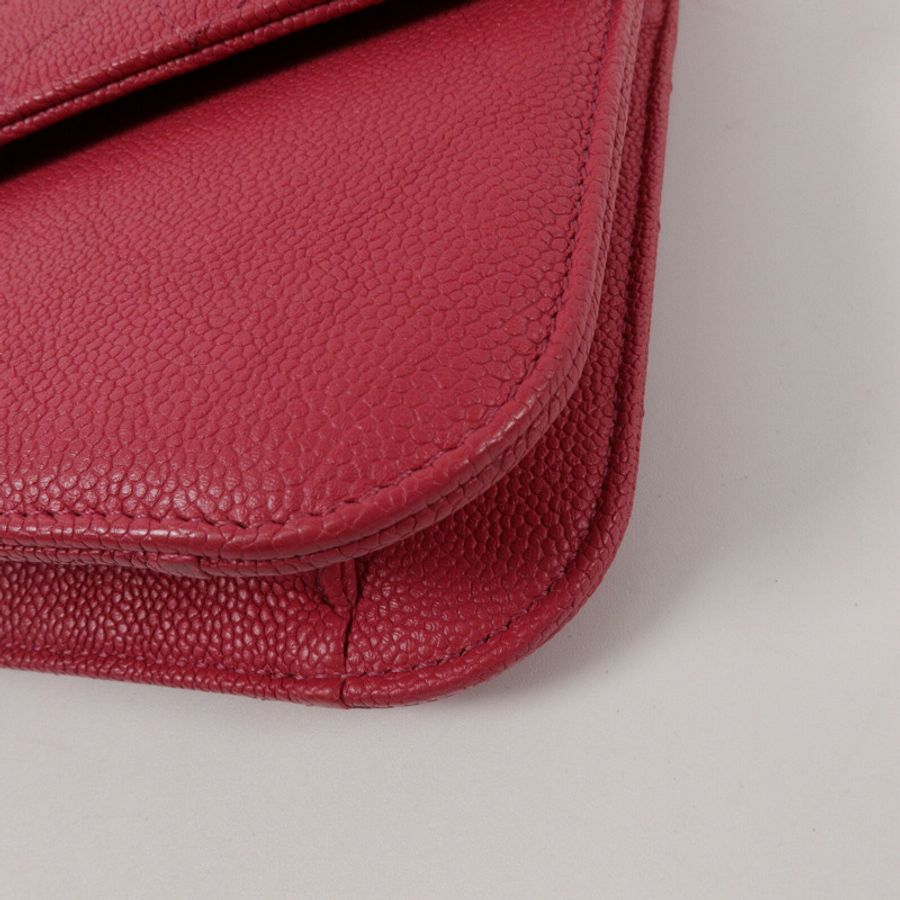 CHANEL 牛皮皮革Thread Around Flap Bag鏈帶肩背袋-12
