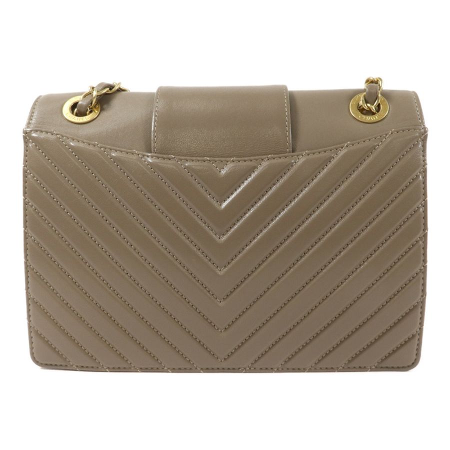 CHANEL 羊皮皮革Chevron Flap Bag鏈帶肩背袋-1