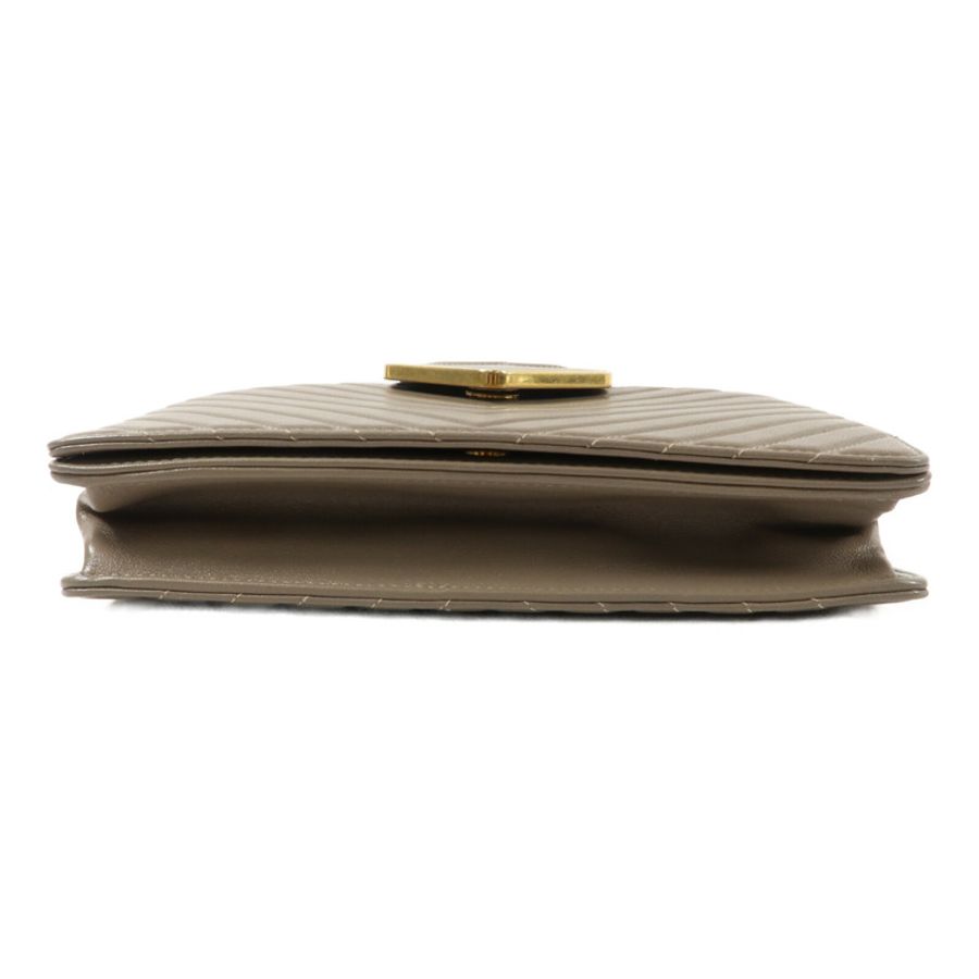 CHANEL 羊皮皮革Chevron Flap Bag鏈帶肩背袋-3