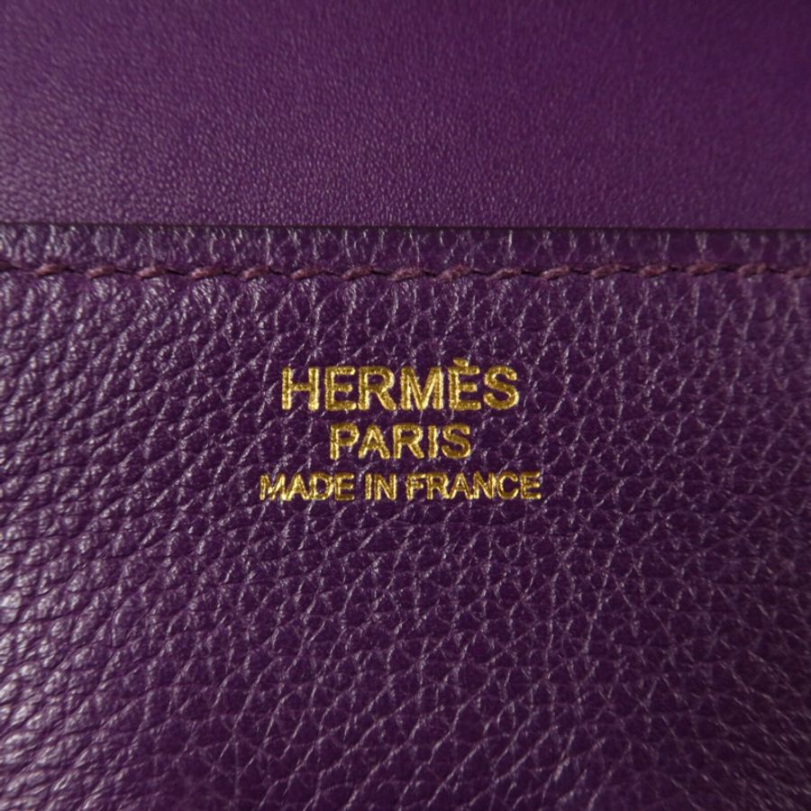 HERMES Evercolor皮革Plitplat Clutch手拿包Anemone-7