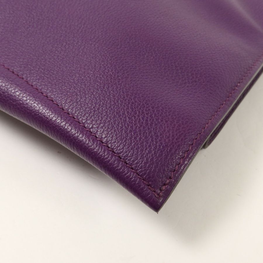 HERMES Evercolor皮革Plitplat Clutch手拿包Anemone-14