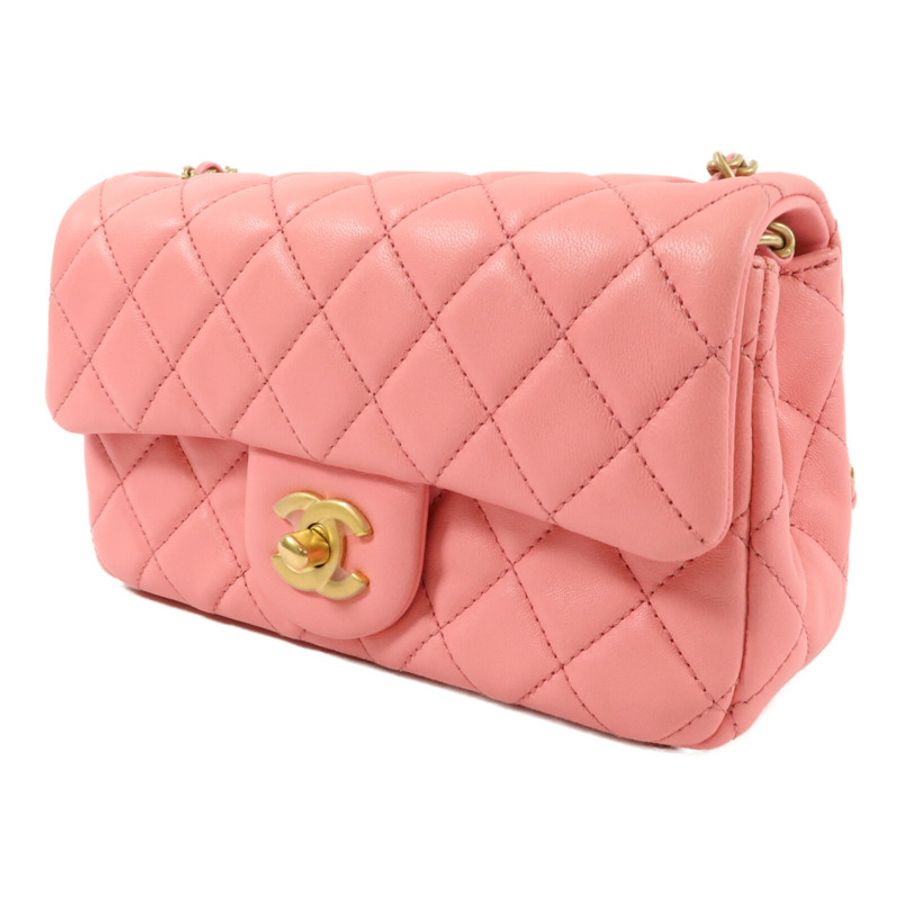 CHANEL 羊皮皮革Mini Flap Bag With Gold Ball鏈帶肩背袋-2