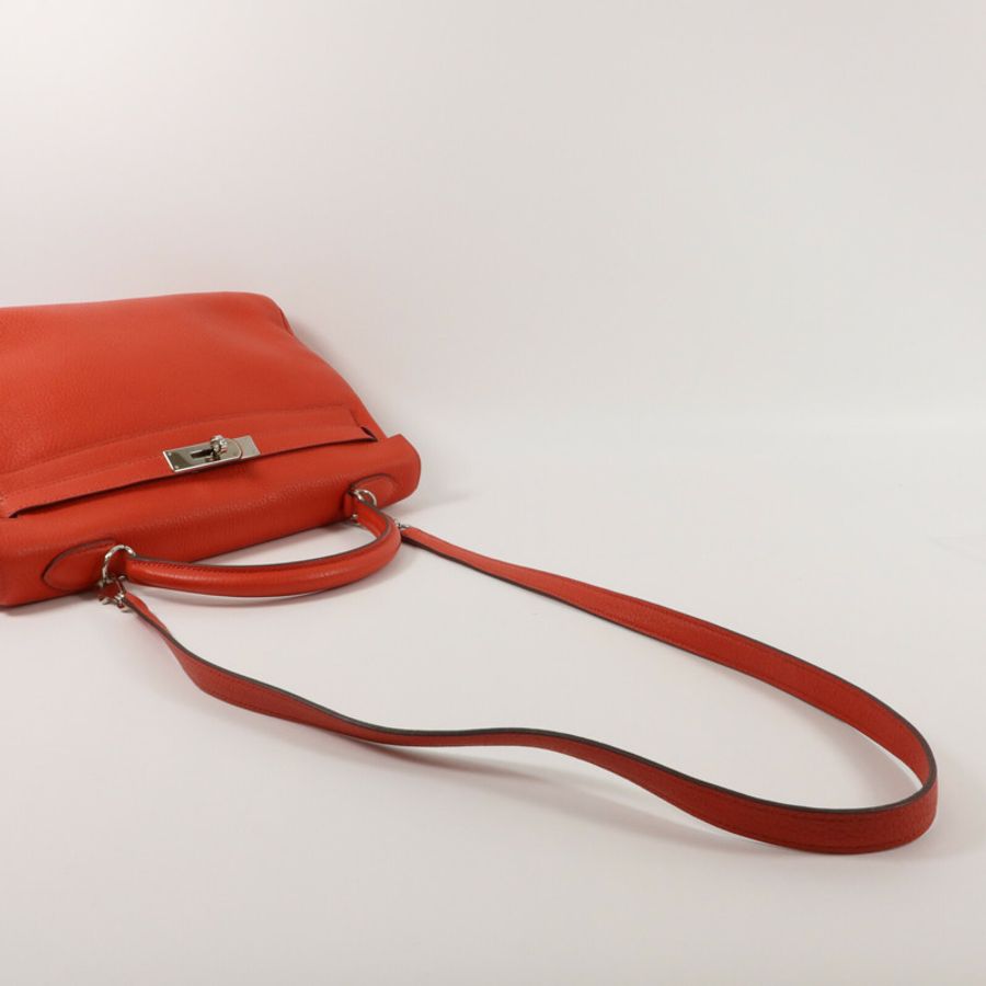 HERMES Togo皮革Kelly 32手挽肩背兩用袋Rose Pivoine-9
