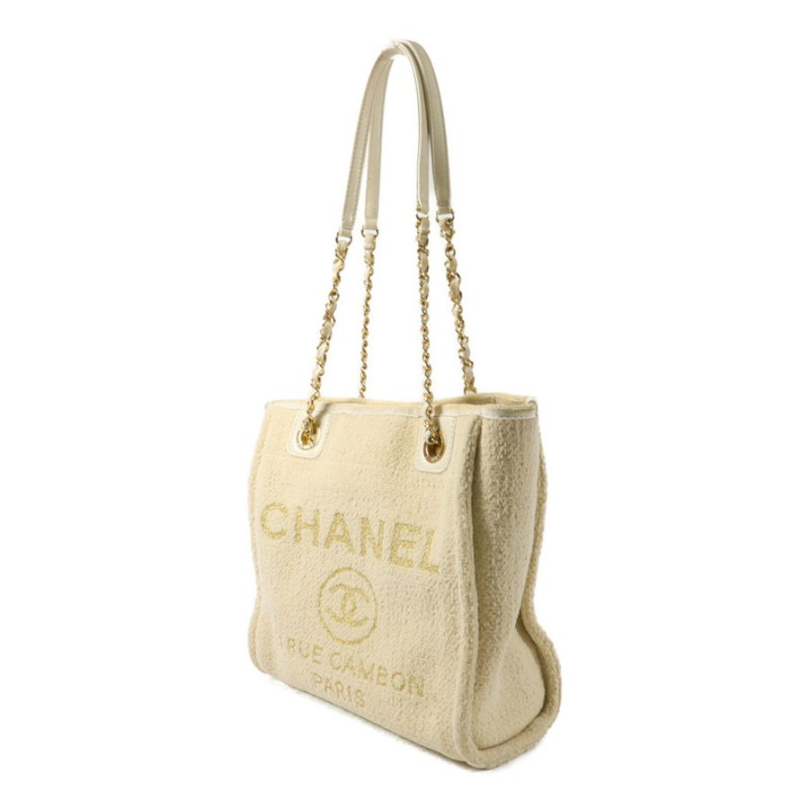 CHANEL Lurex Boucle Deauville Tote Mini鏈帶手挽袋-2