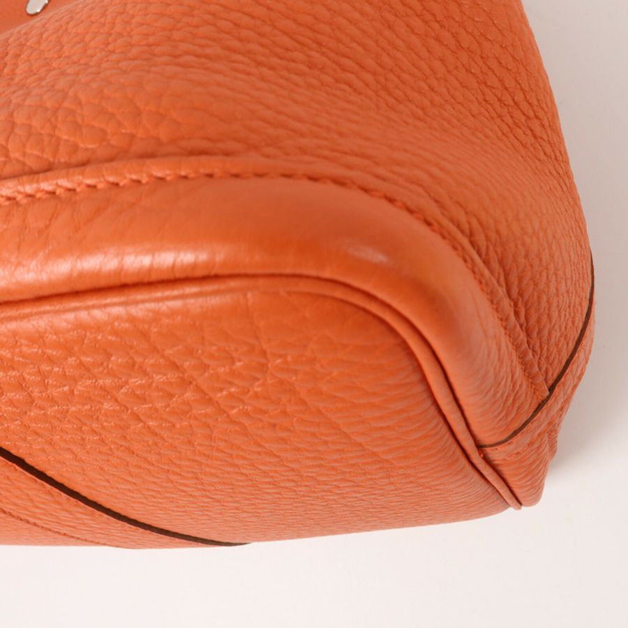 HERMES Negonda皮革Garden Party PM手挽袋Feu Orange-11