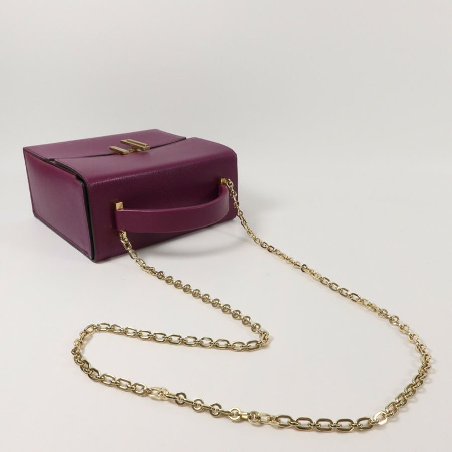 HERMES Chevre皮革Cinhetic Box肩背袋Anemone-8
