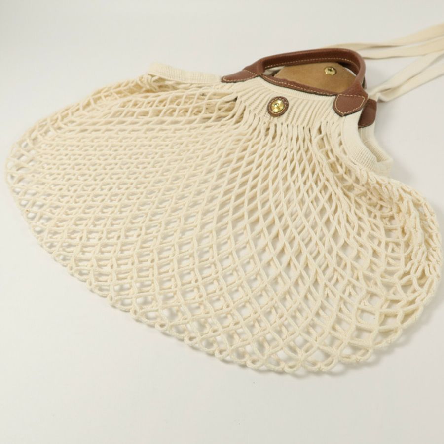 Longchamp 針織布料Le Pliage Filet L Mesh Bag手挽肩背兩用袋-4