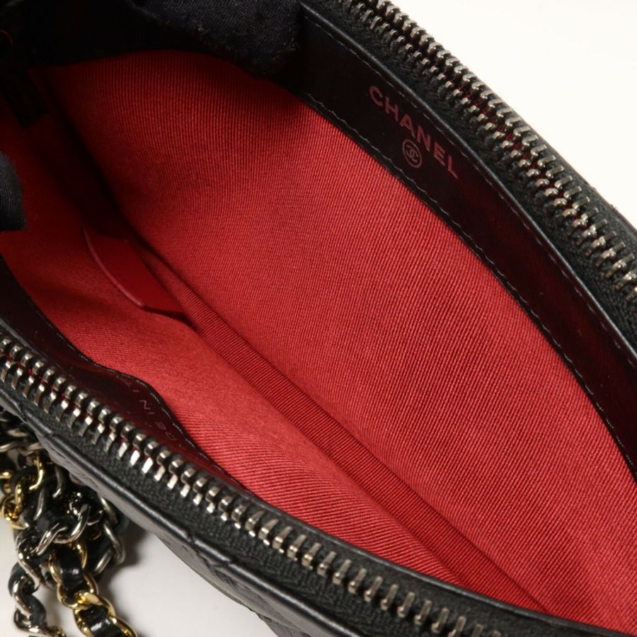 CHANEL 牛皮皮革Gabrielle Wallet On Chain鏈帶肩背袋-5