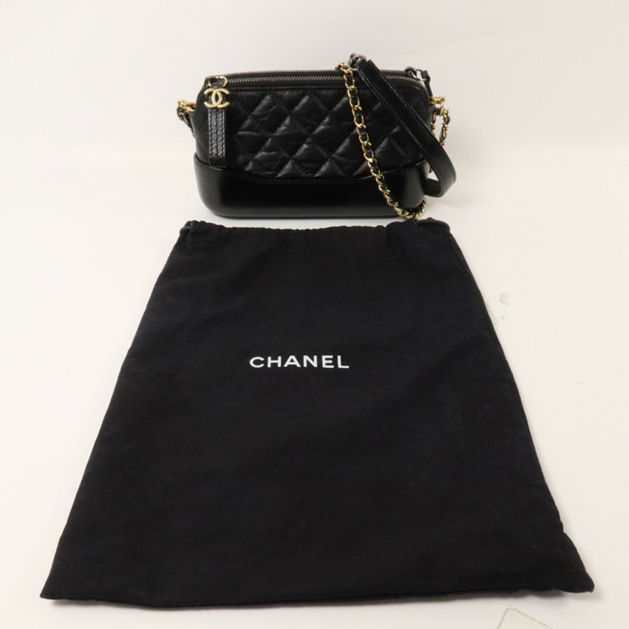 CHANEL 牛皮皮革Gabrielle Wallet On Chain鏈帶肩背袋-11