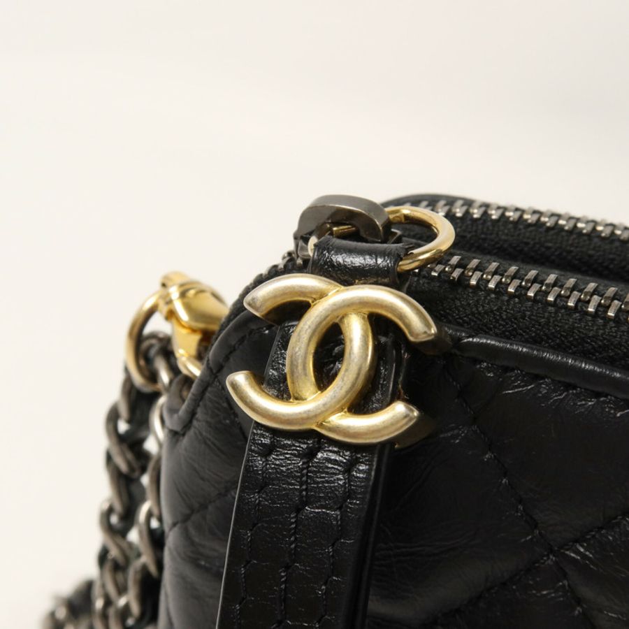 CHANEL 牛皮皮革Gabrielle Wallet On Chain鏈帶肩背袋-12