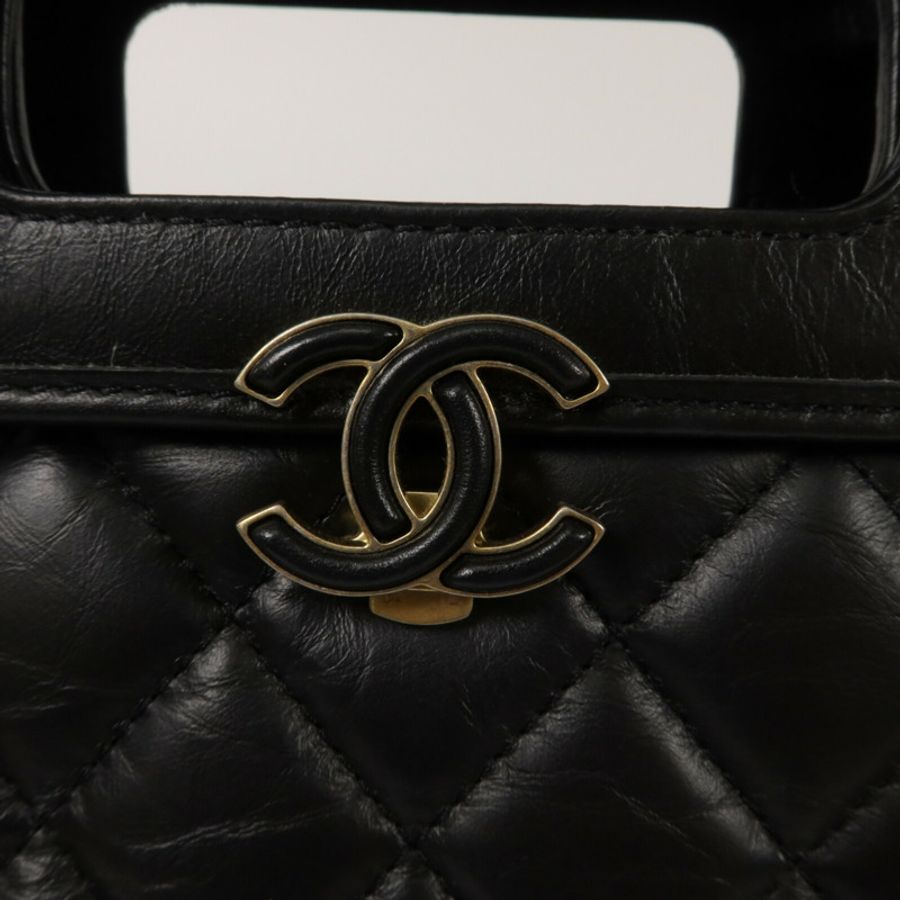 CHANEL 牛皮皮革Mini Flap鏈帶手挽肩背兩用袋-7