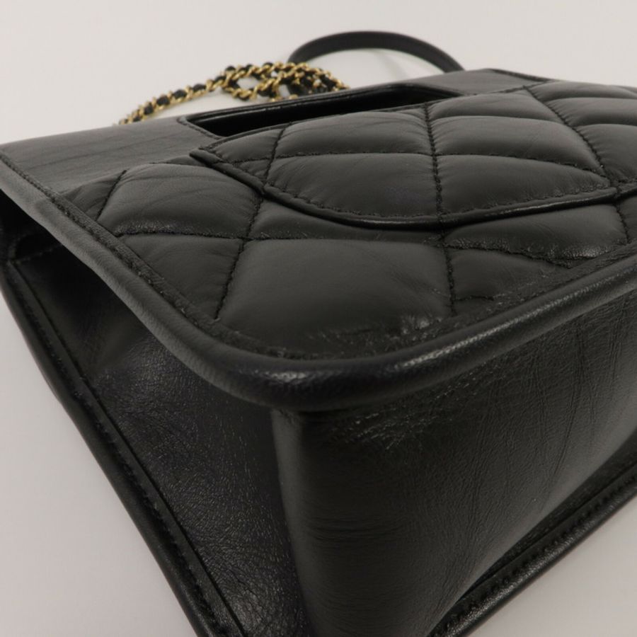 CHANEL 牛皮皮革Mini Flap鏈帶手挽肩背兩用袋-13