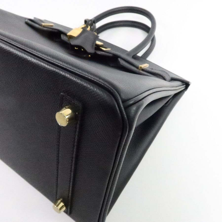 HERMES Epsom皮革Birkin 30手挽袋Noir-10