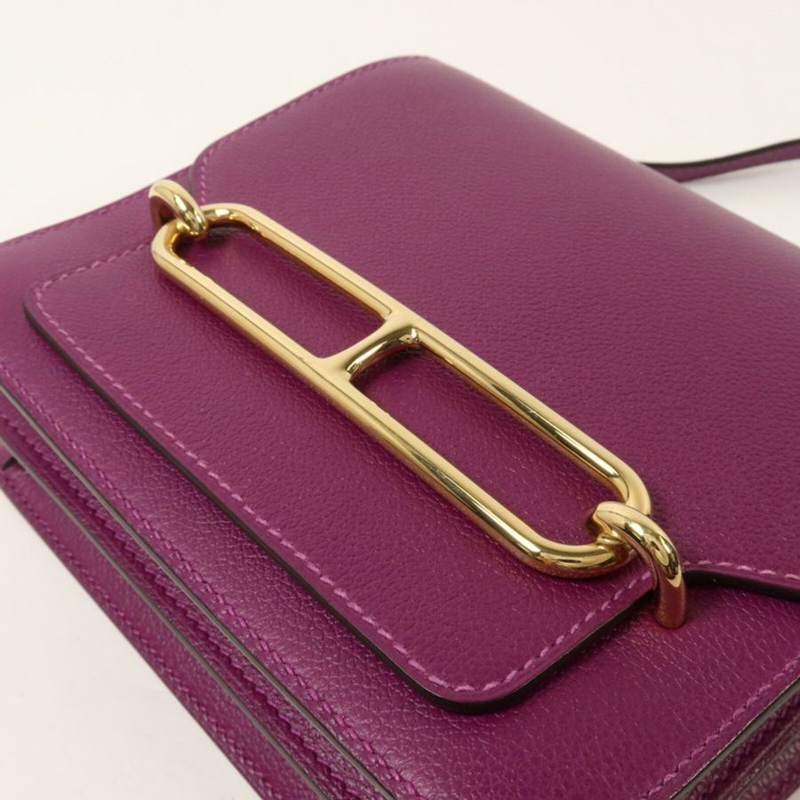 HERMES Evercolor皮革Roulis Mini肩背袋Anemone-9