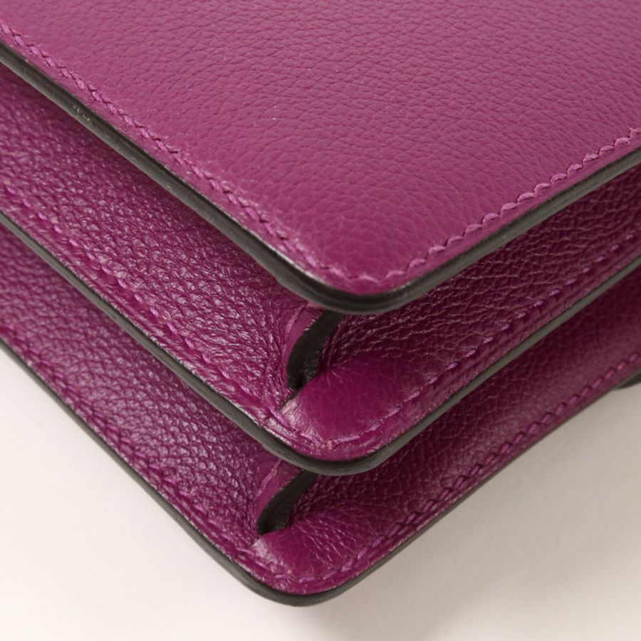 HERMES Evercolor皮革Roulis Mini肩背袋Anemone-13