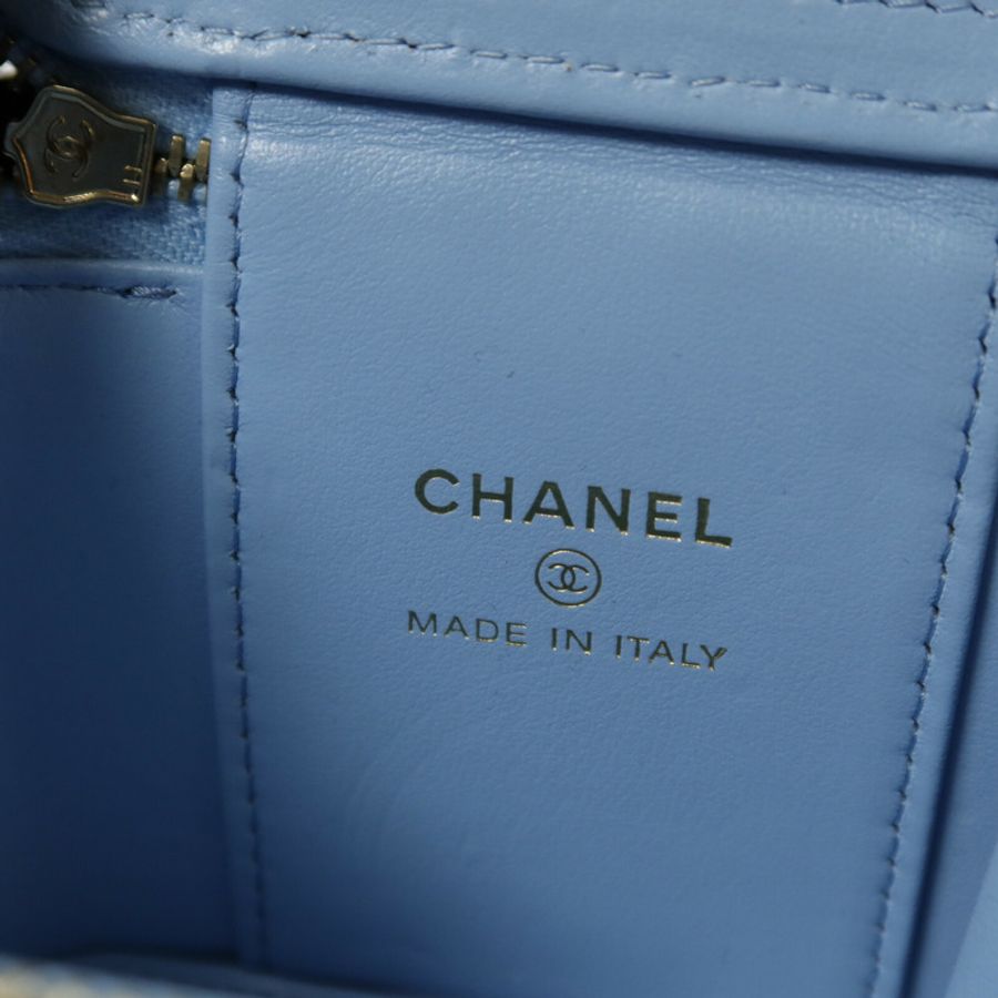 CHANEL 牛皮皮革Mini Vanity Case鏈帶肩背袋-6
