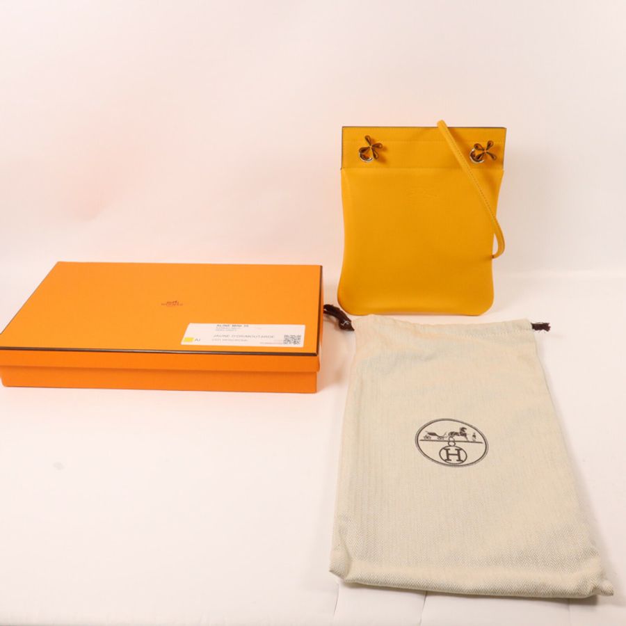 HERMES Swift皮革Aline Mini肩背袋Jaune d'Or-8