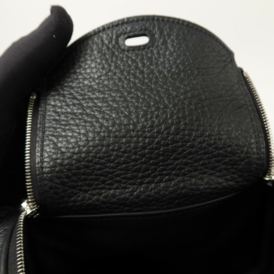 HERMES Clemence皮革Mini Lindy手挽肩背兩用袋Noir-7