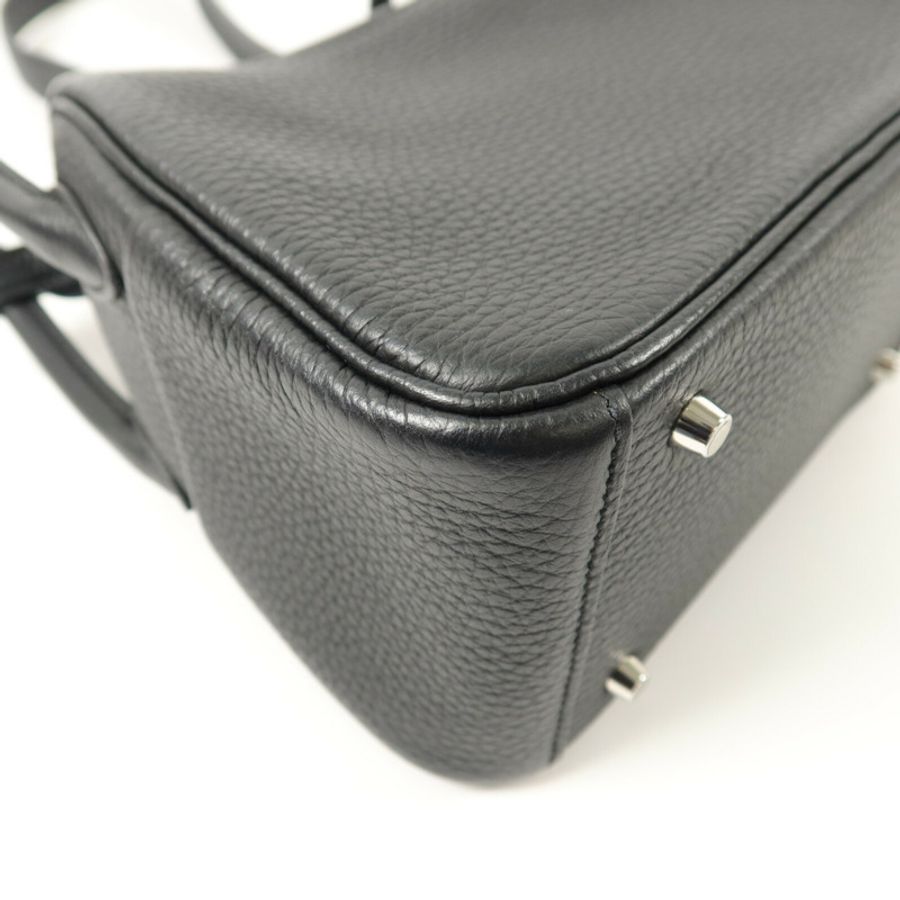 HERMES Clemence皮革Mini Lindy手挽肩背兩用袋Noir-11