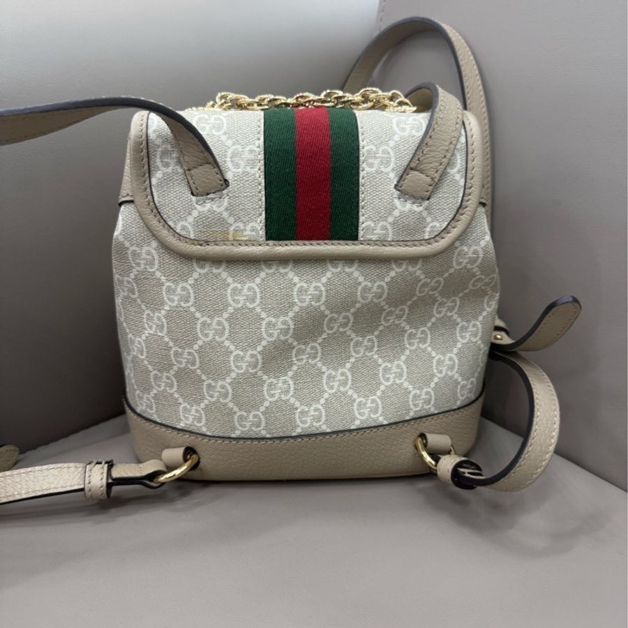 古馳/Gucci 燕麥色Ophidia系列迷你背包-1