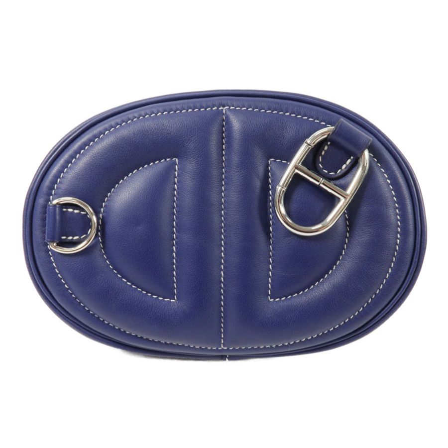 HERMES Swift皮革In The Loop Belt Bag腰包Bleu Nuit/Anemone-1