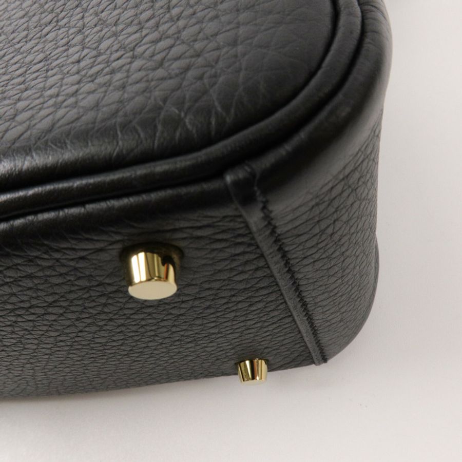 HERMES Clemence皮革Mini Lindy手挽肩背兩用袋Noir-13