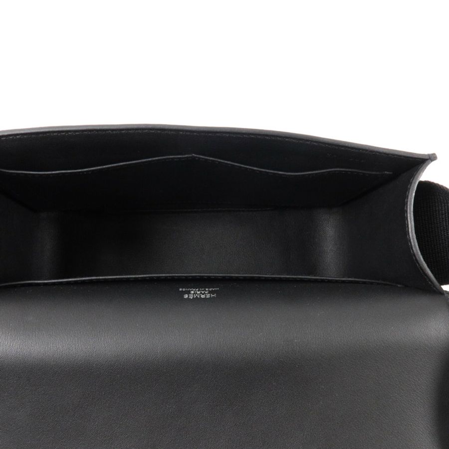 HERMES Chevre皮革Geta肩背袋Noir-4
