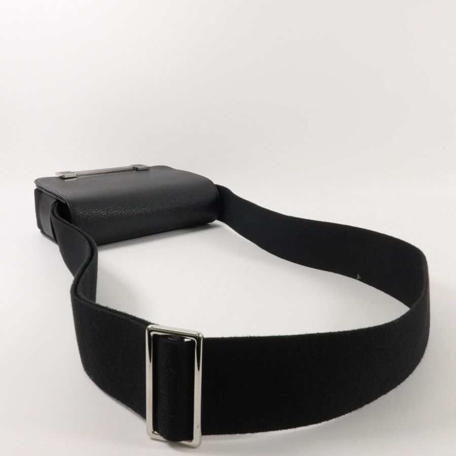 HERMES Chevre皮革Geta肩背袋Noir-8