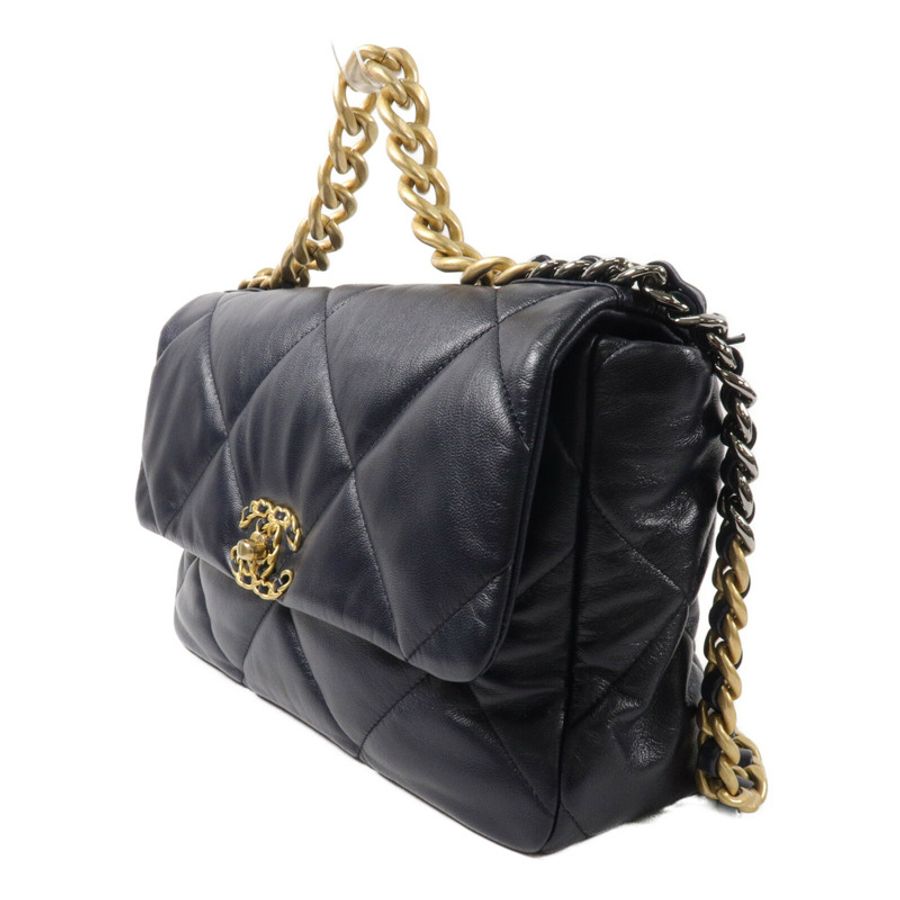 CHANEL 羊皮皮革Chanel 19鏈帶手挽肩背兩用袋-2
