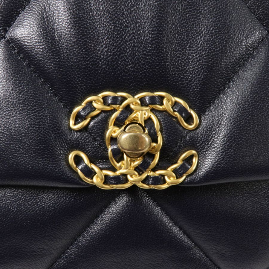 CHANEL 羊皮皮革Chanel 19鏈帶手挽肩背兩用袋-6