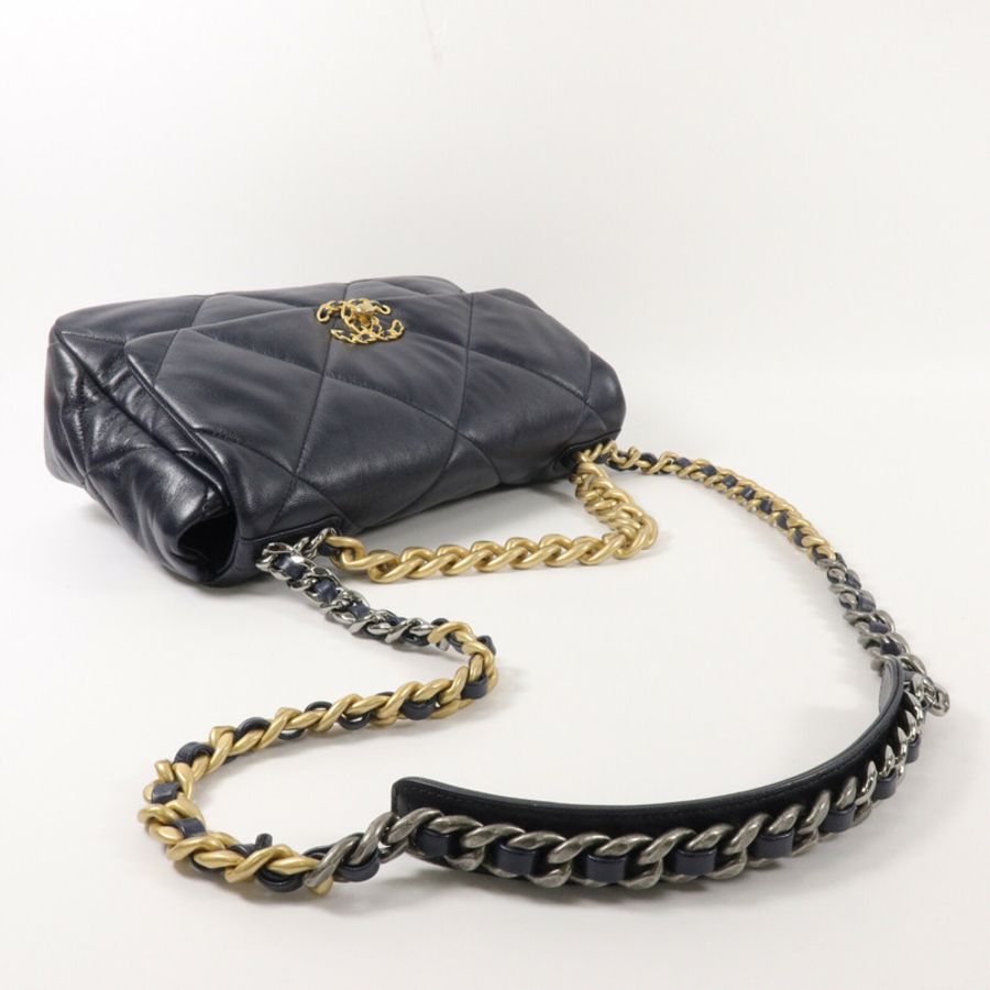 CHANEL 羊皮皮革Chanel 19鏈帶手挽肩背兩用袋-9