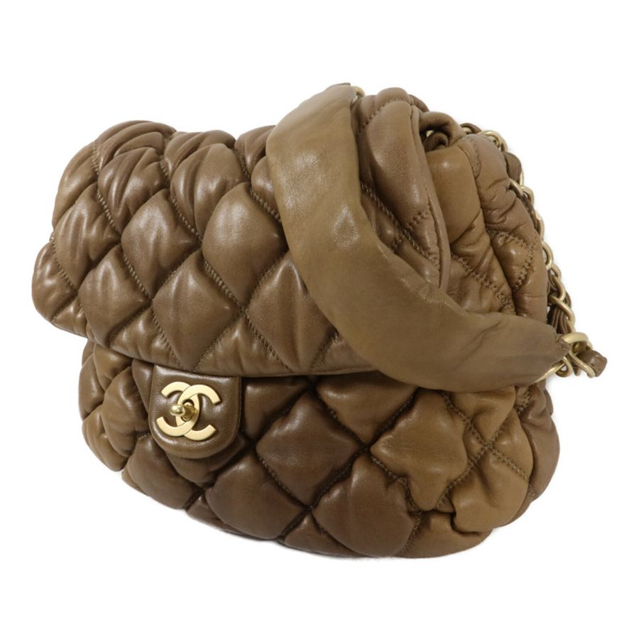 CHANEL 牛皮皮革Bubble Quilted鏈帶肩背袋-2