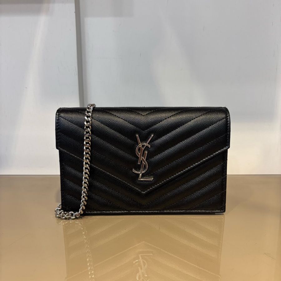 YSL 黑荔枝牛皮Cassandre WOC-0