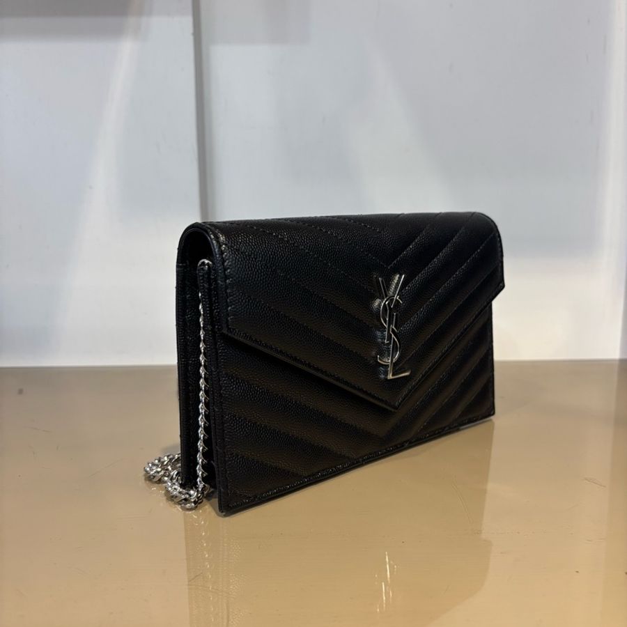 YSL 黑荔枝牛皮Cassandre WOC-2