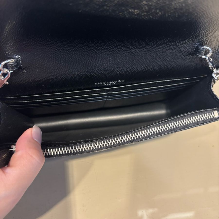 YSL 黑荔枝牛皮Cassandre WOC-7