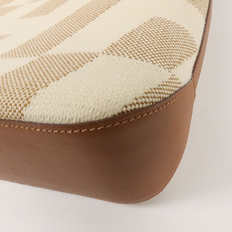HERMES 帆布Cabas H En Biais 27手挽肩背兩用袋Gold/Beige-9