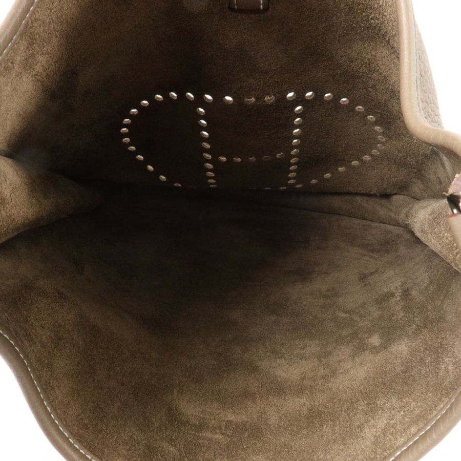 HERMES Clemence皮革Evelyne GM肩背袋Etoupe-4