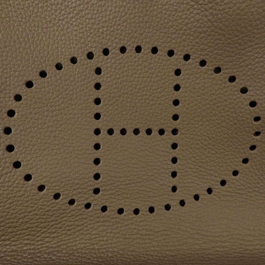 HERMES Clemence皮革Evelyne GM肩背袋Etoupe-5