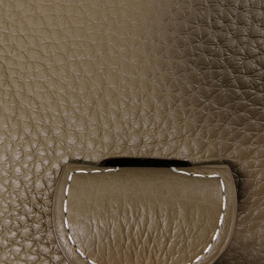 HERMES Clemence皮革Evelyne GM肩背袋Etoupe-6
