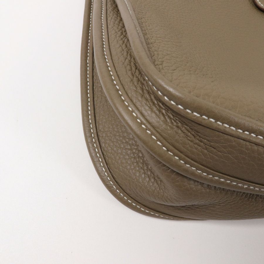 HERMES Clemence皮革Evelyne GM肩背袋Etoupe-11